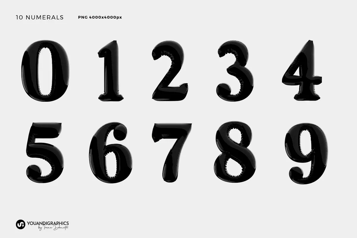 Latex 3D Lettering Set