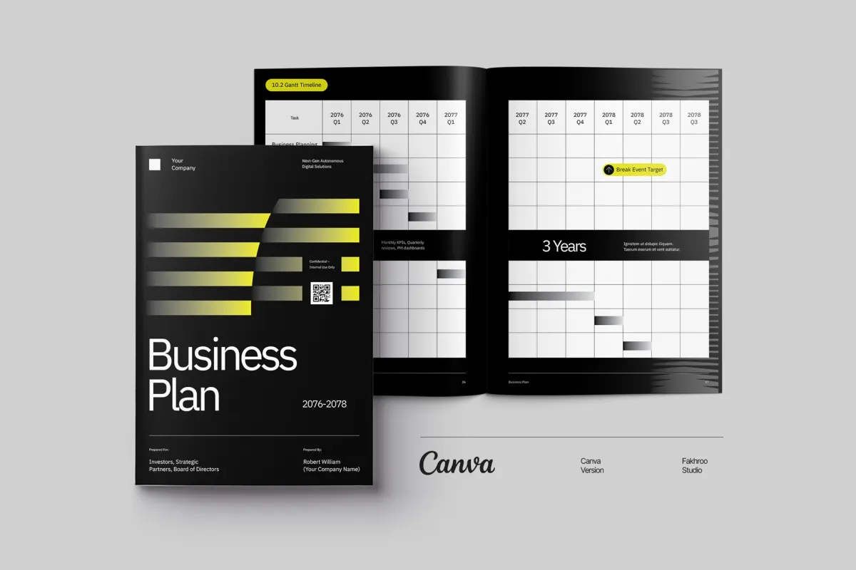 CANVA Minimalist Business Plan Template