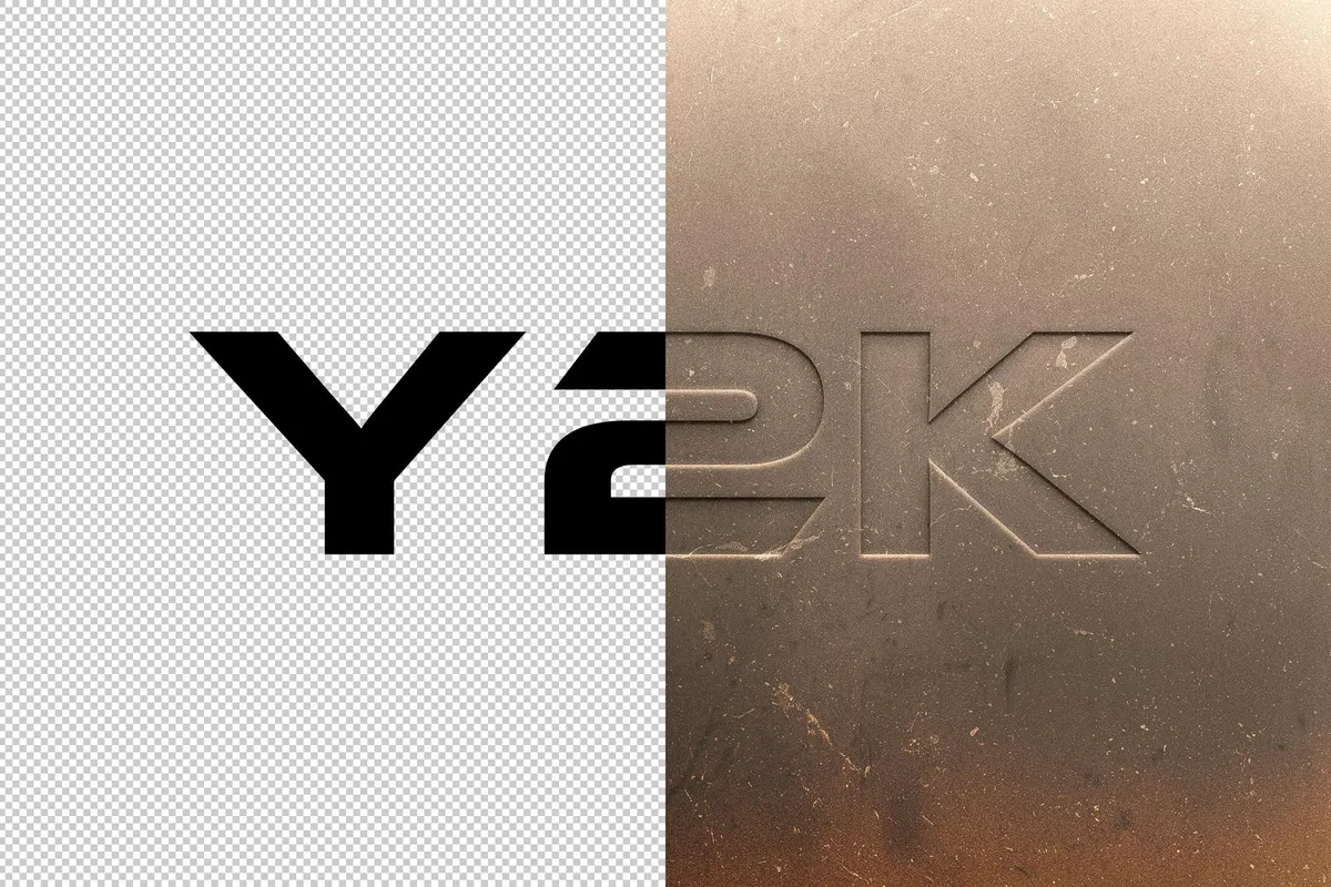 Pressed Text & Logo Mockup