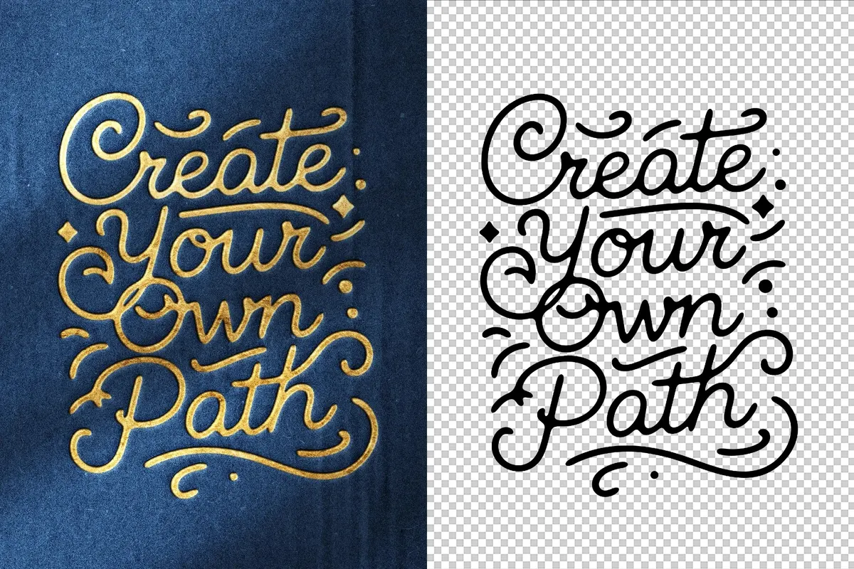 Gold Stamped Foil Text Effect