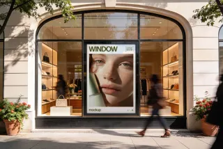 Storefront Window Poster Mockup