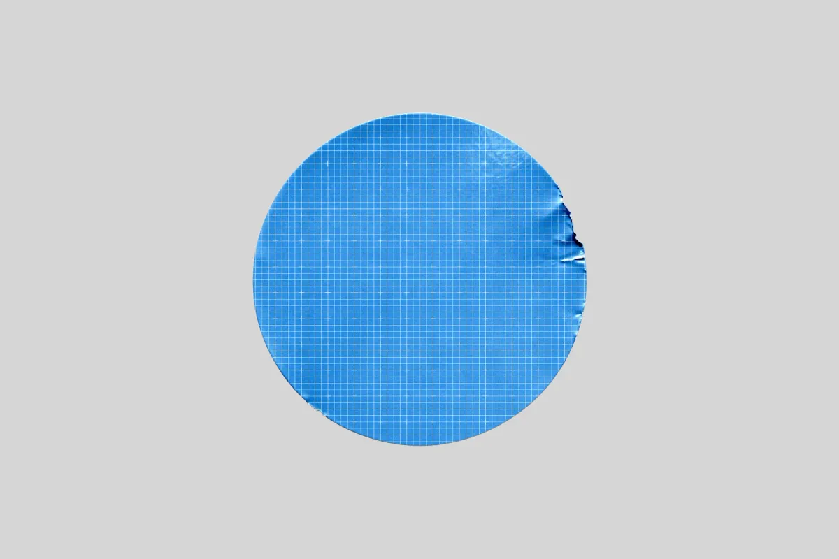 Round Sticker Mockup with Wrinkles & Edge Dent