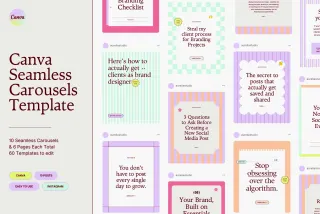 Pastel Stripe Seamless Carousels Template