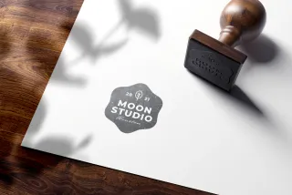 Square Rubber Stamp Logo Mockups