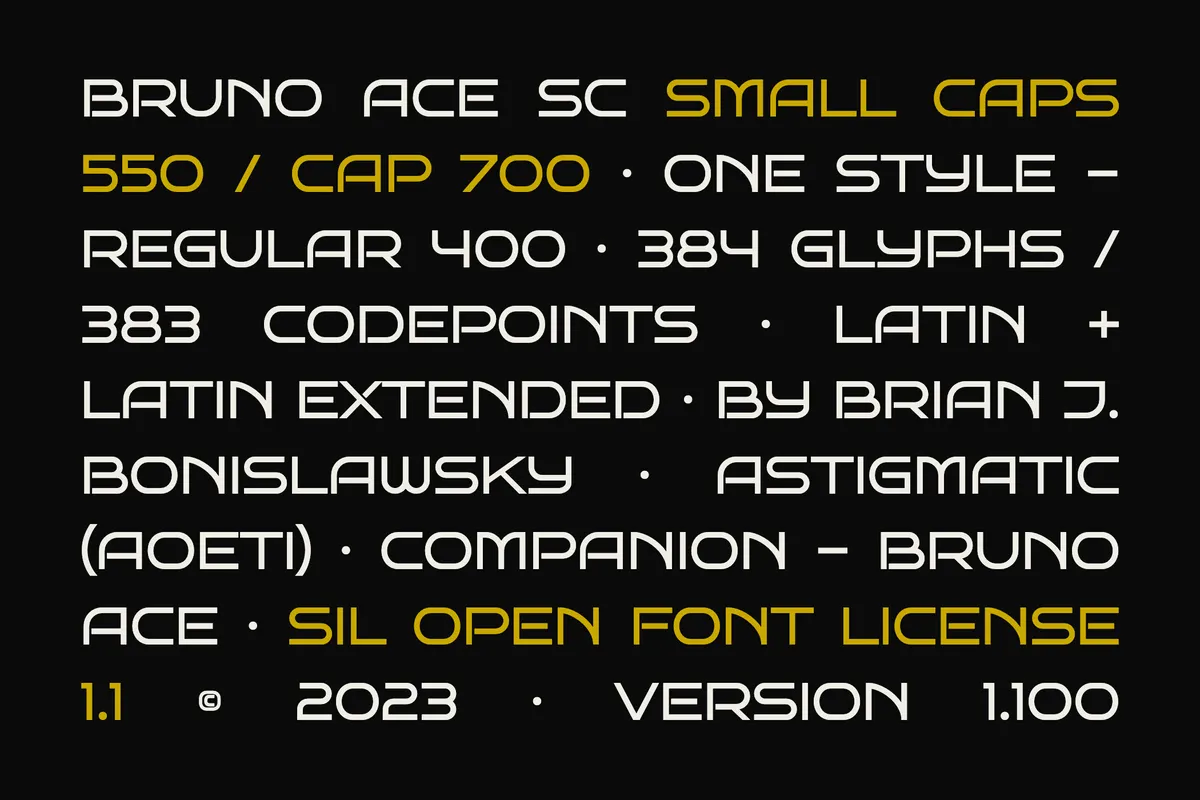 Bruno Ace SC - Free Industrial Font