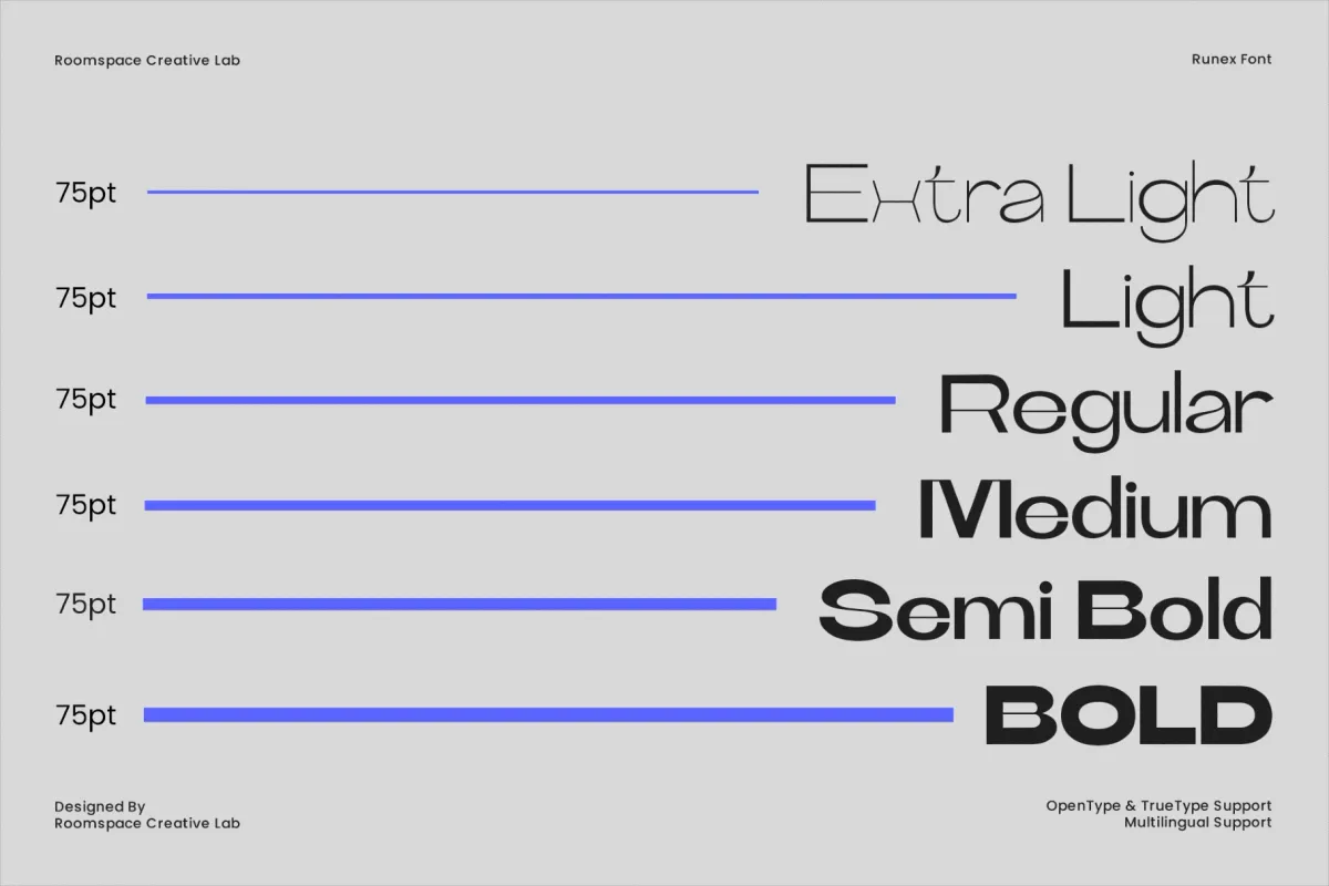 Runex — Bold Geometric Sans Serif Font Family