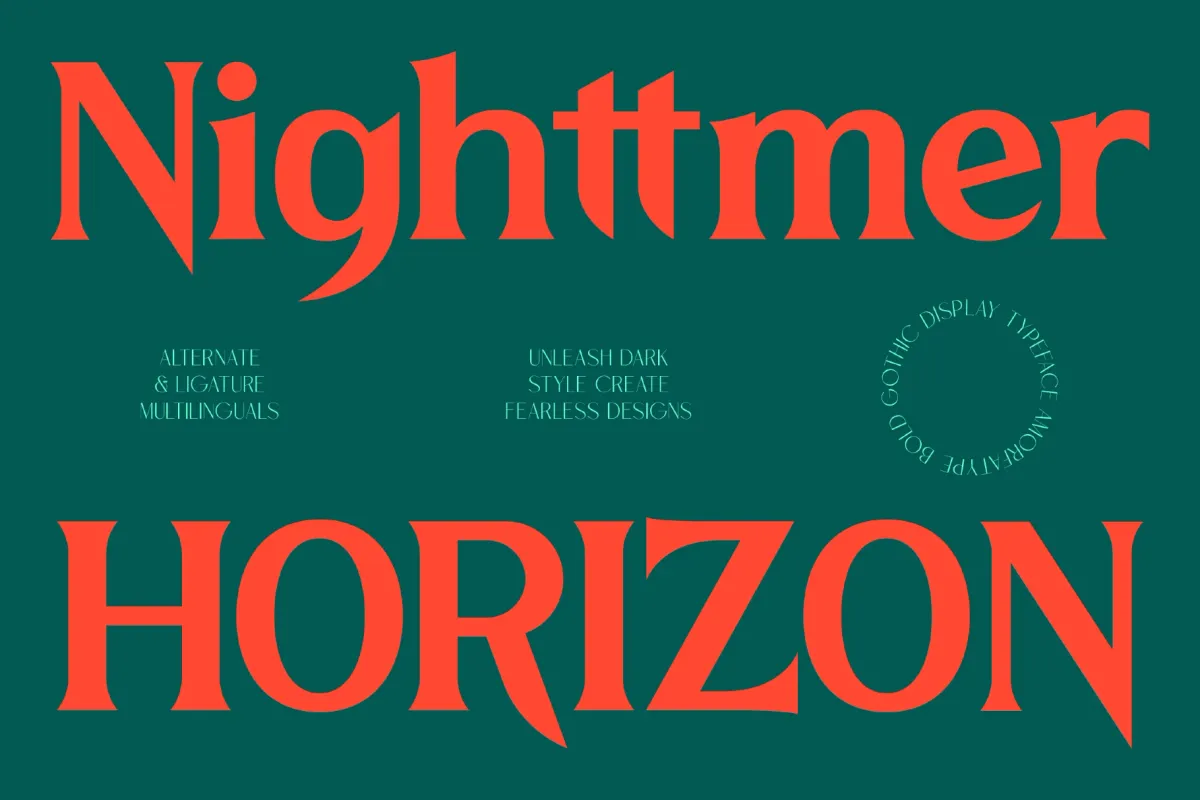 Nighttmer Horizon - Bold Gothic Display Font