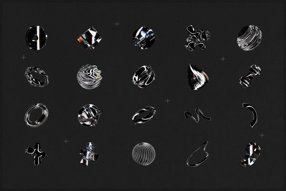 3D Dispersion Glass Shapes