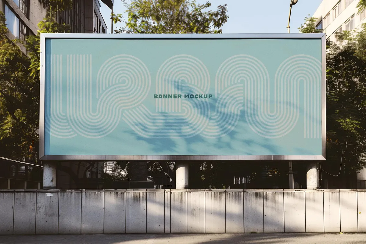 Rectangular Urban Banner Mockup
