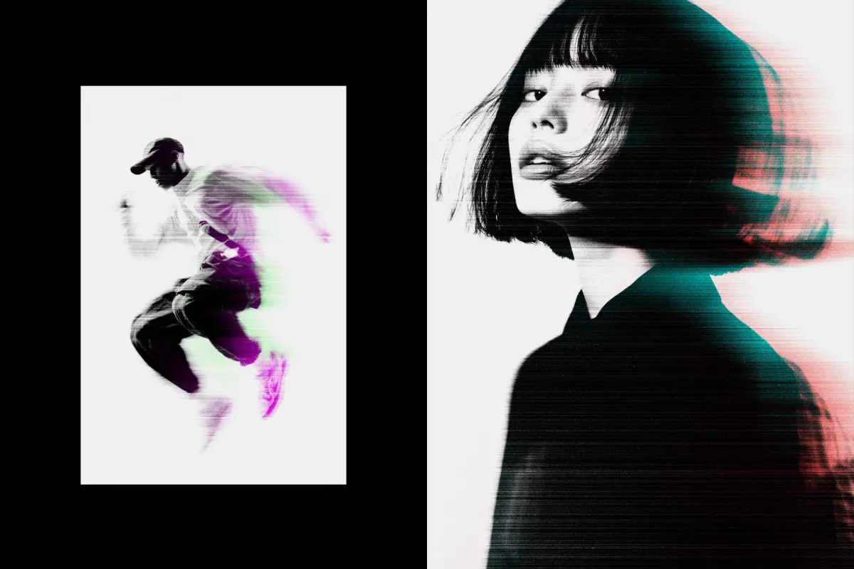 Glitch Blurred Photo Effect