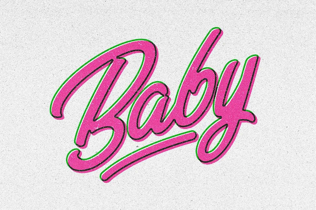 Overprint Halftone Text Effect