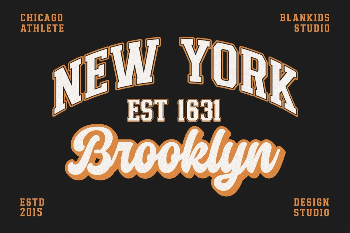 Chicago Athlete a Retro Sporty Font Duo