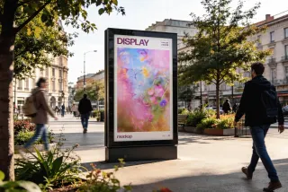 Outdoor Vertical Display Advertising Mockup