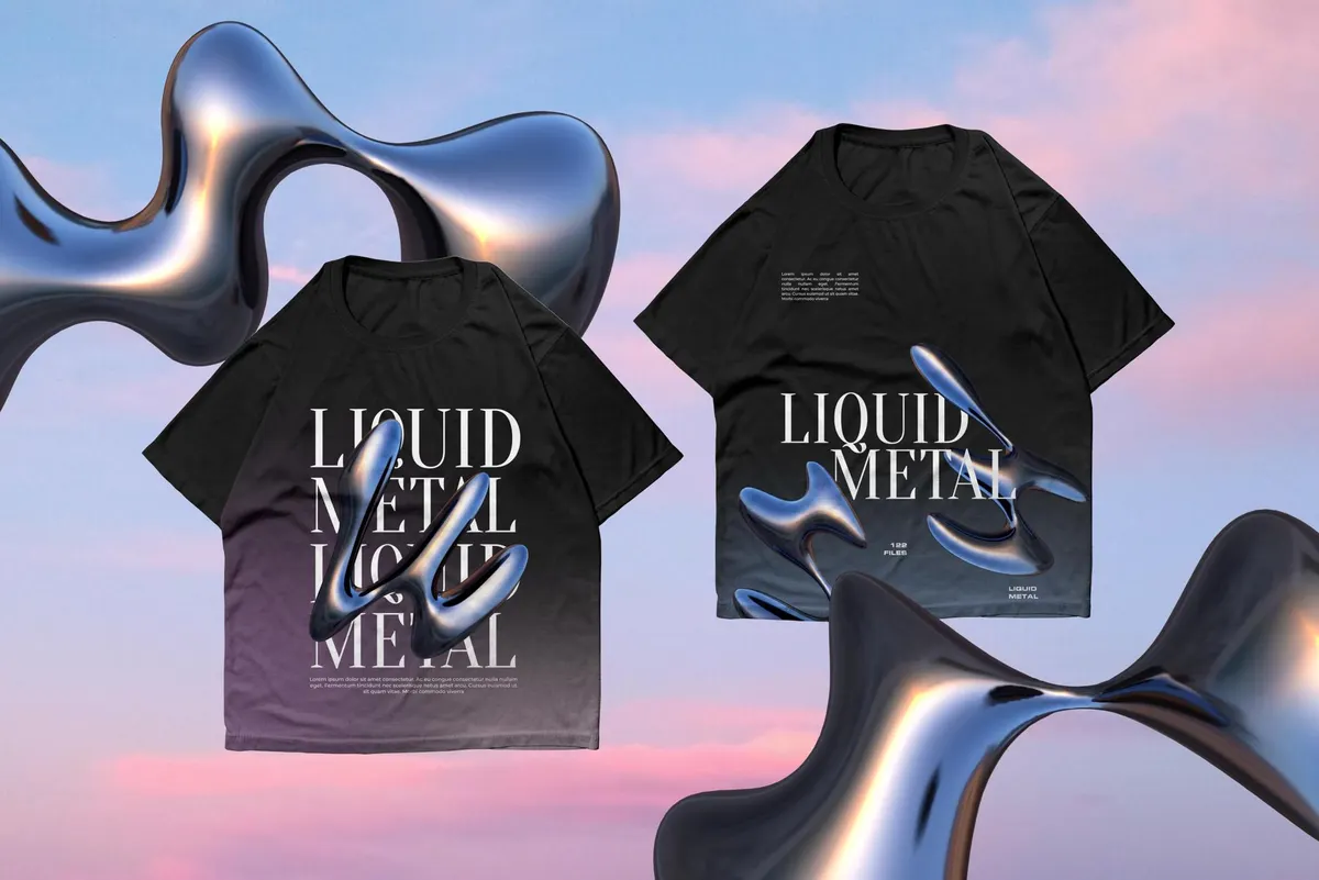 3D Liquid Metal Illustrations