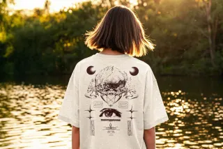 Oversized T-Shirt Mockup by the Water