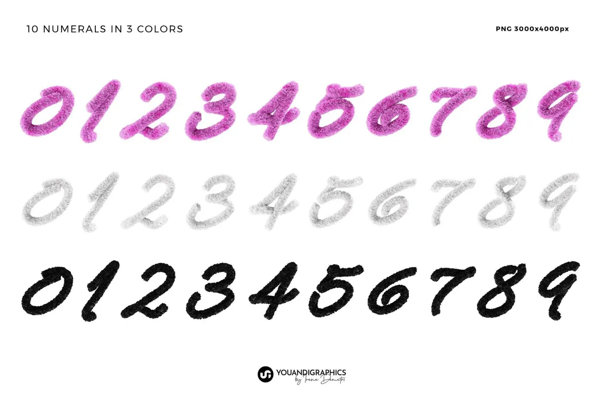 Fur 3D Lettering Set