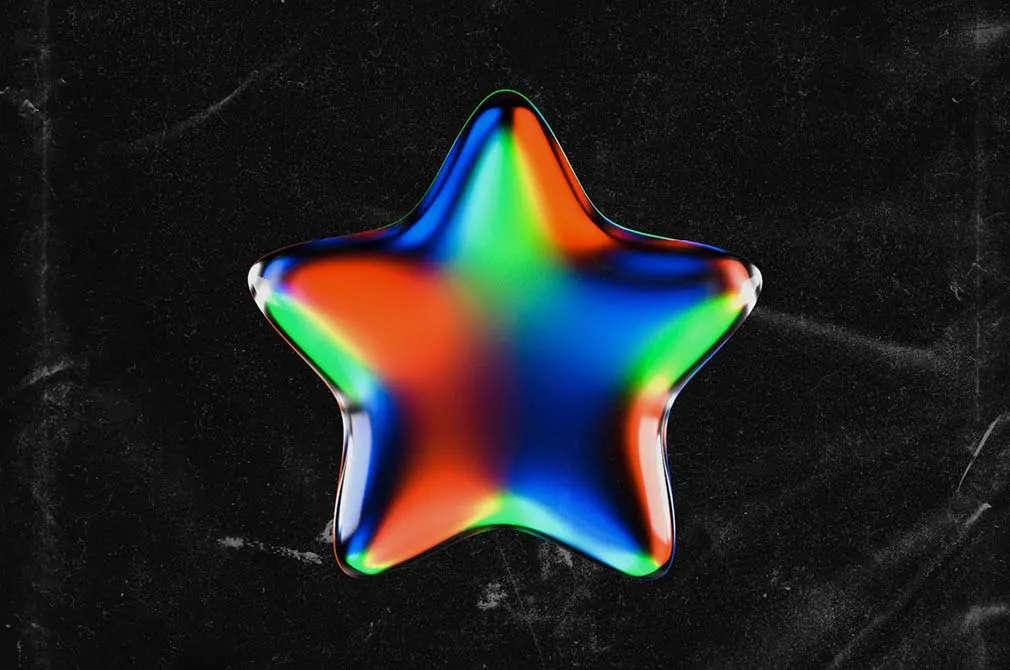 3D Glowy Glassmorphic Shapes