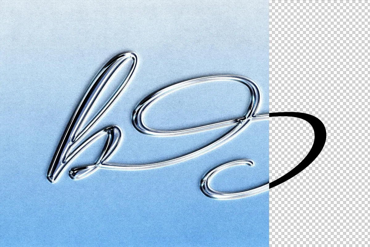 Silver Stamp Chrome Text Effect