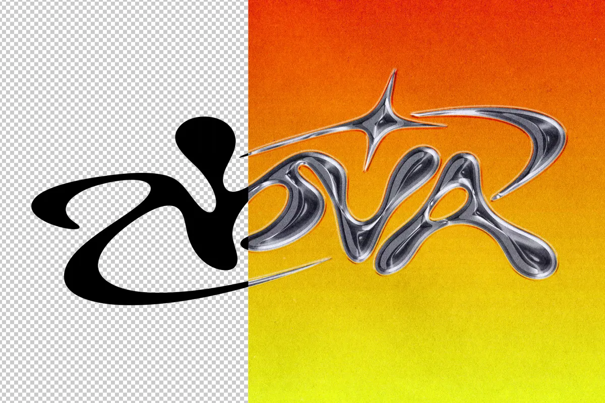 Chrome Text & Logo Effect
