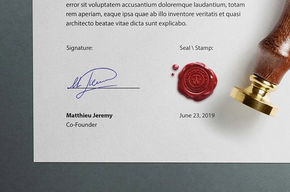 Stamp & Wax Seal Logo Mockup