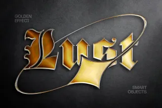Gold Metallic Text & Logo Effect