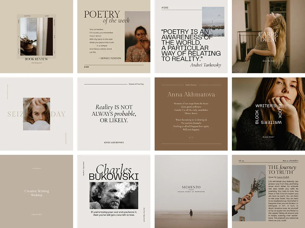 Writers Instagram Templates
