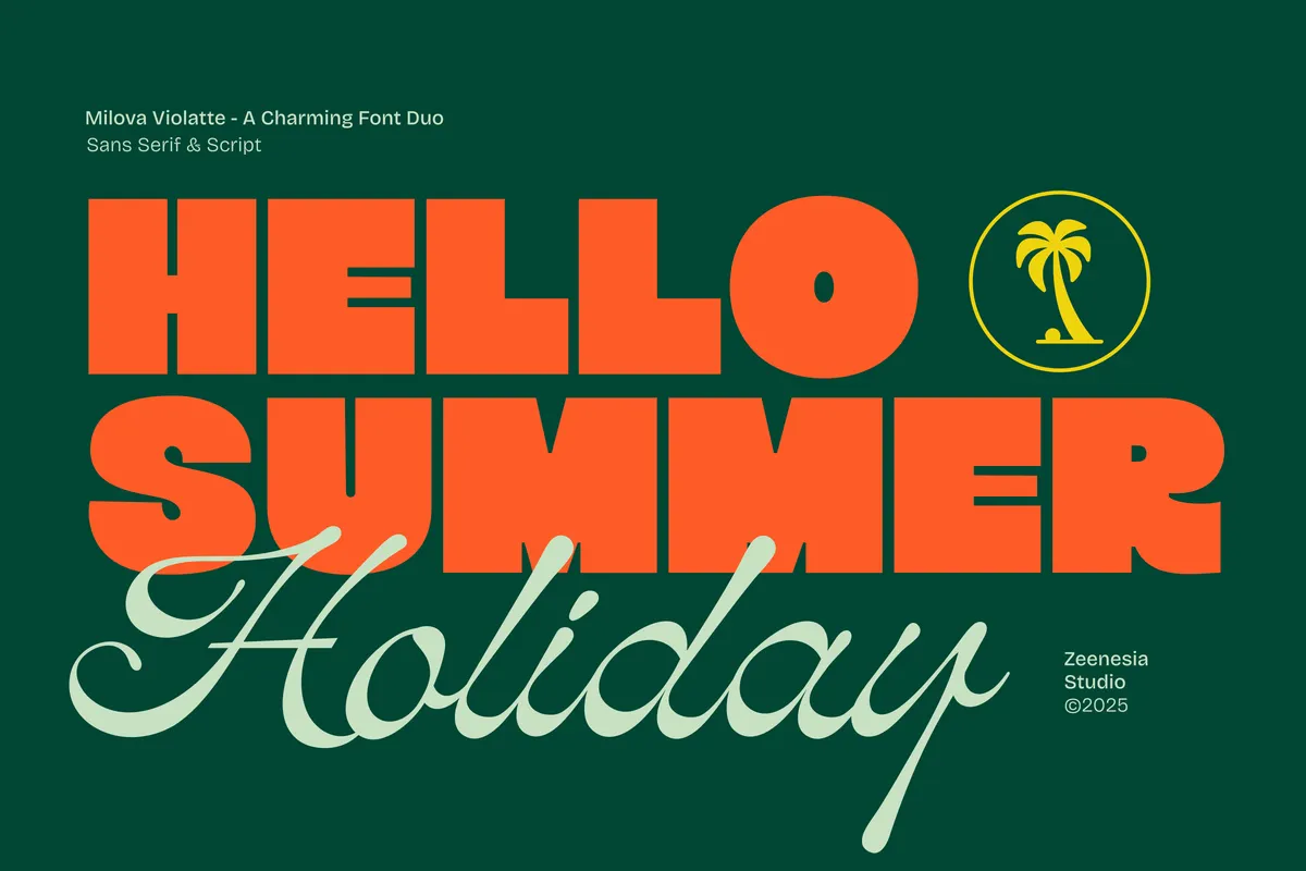 Milova Violatte - Bold Sans & Script Font Duo