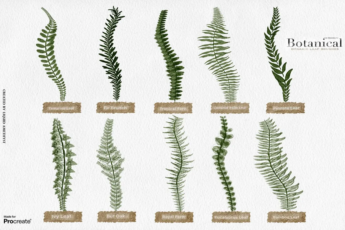 Botanical Greenery Procreate Brushes