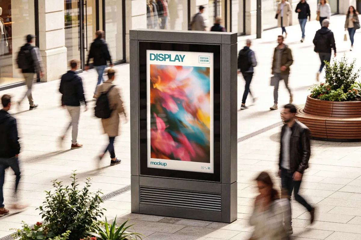 Outdoor Vertical Signboard Mockup