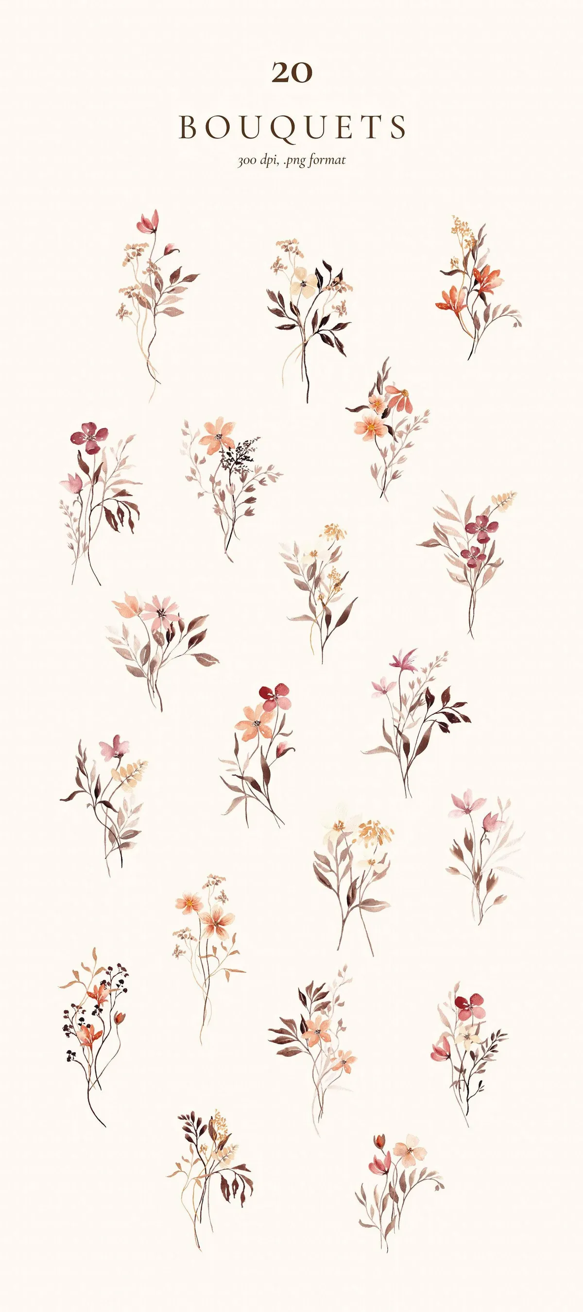 Autumn Watercolor Wildflowers