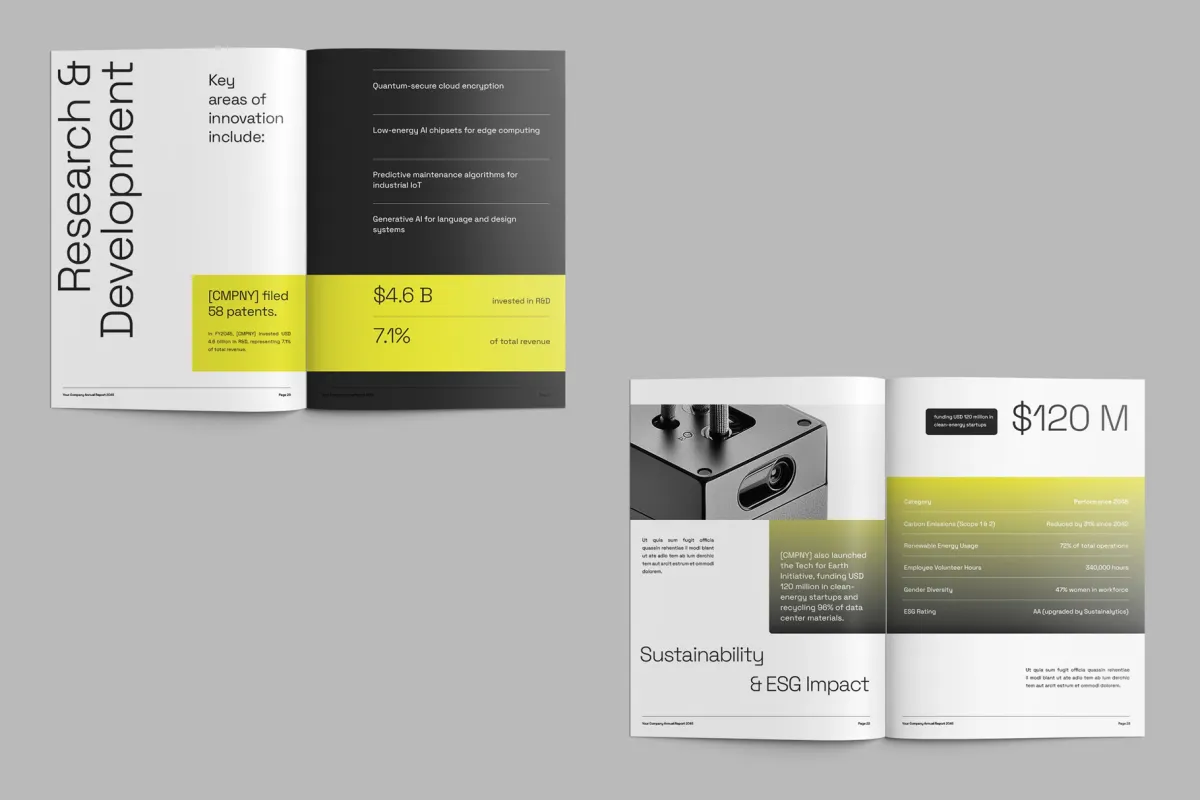Minimalist Annual Report InDesign Template