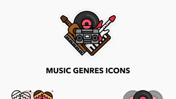 Music Genres Icons Set