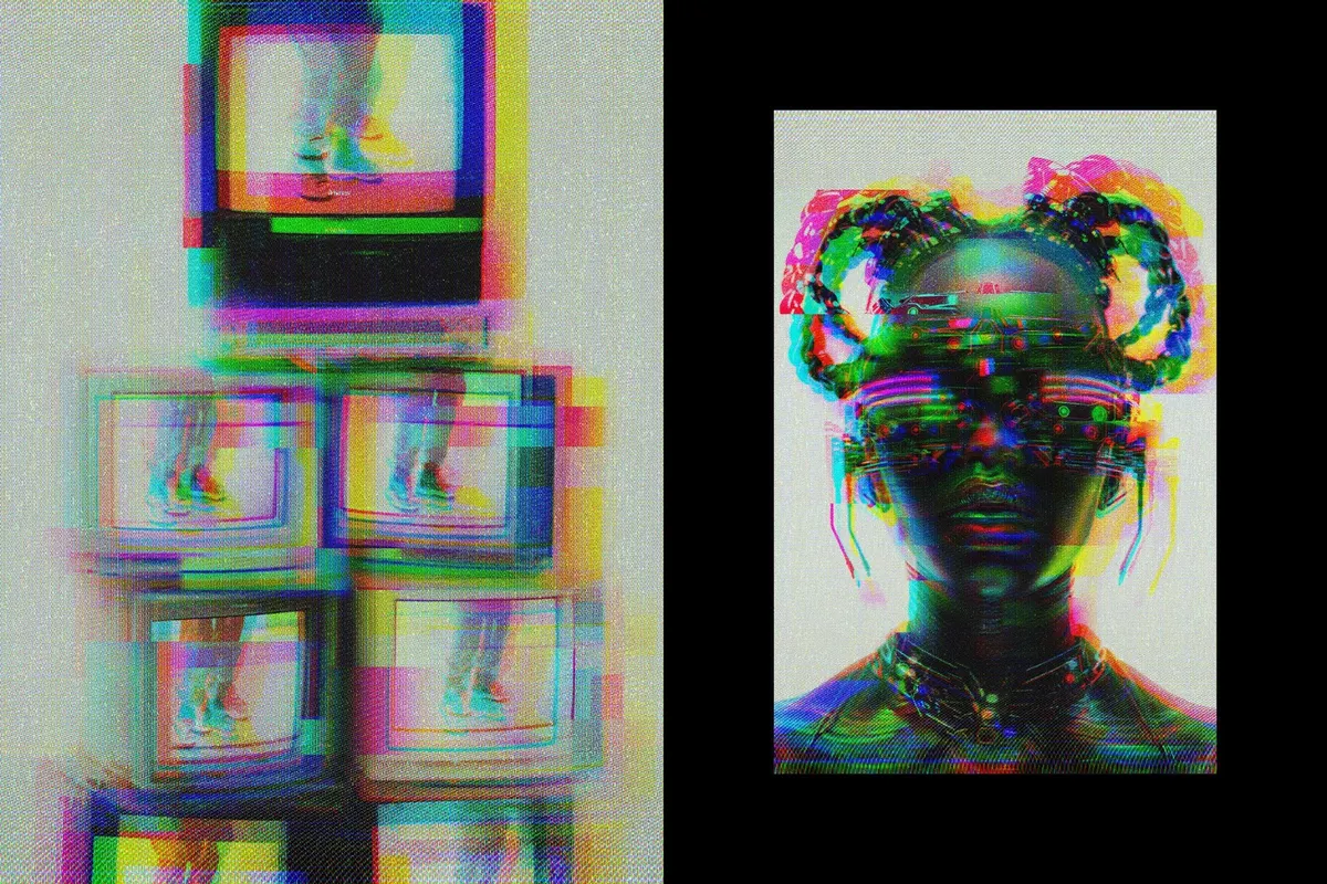 Digital Broken Screen Photo Effect