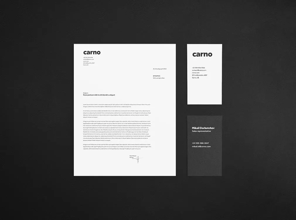 Carno Stationery Mockup