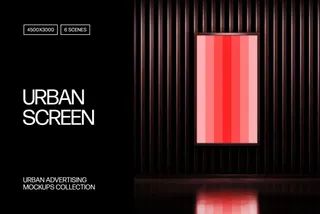 Glowing Screen Mockups Set