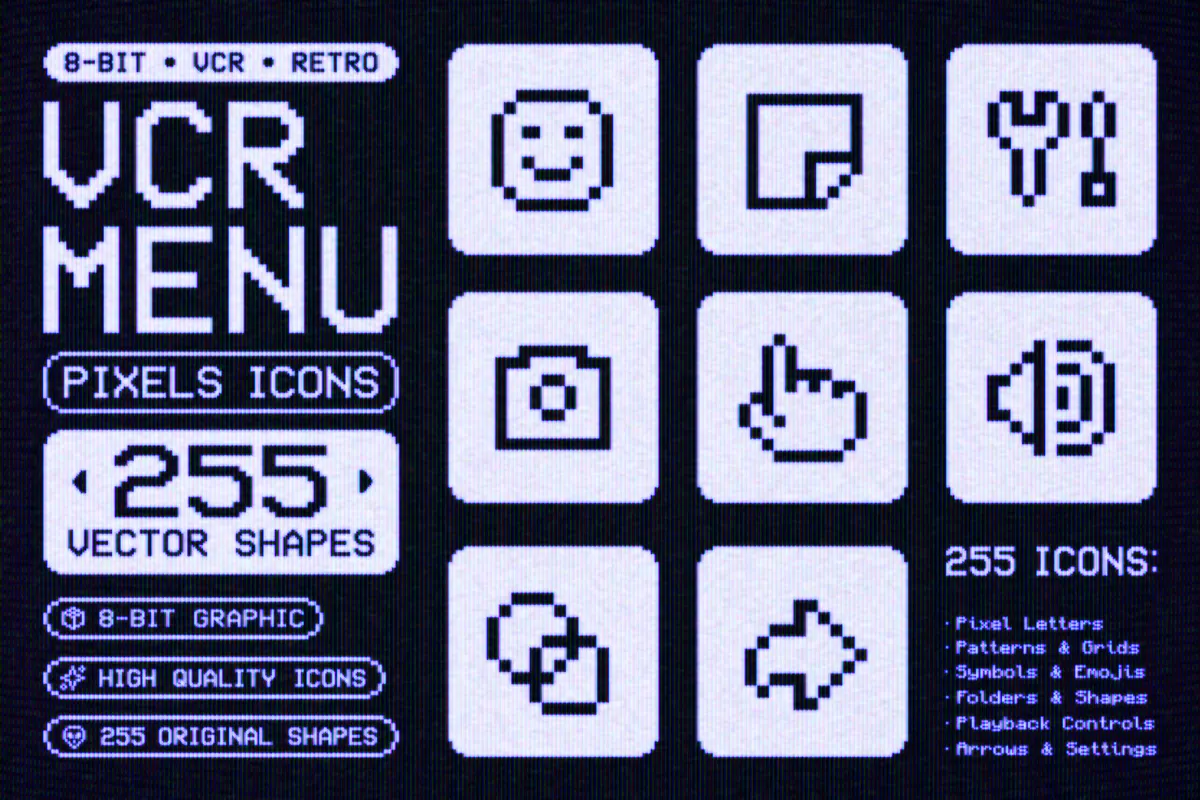 VCR Pixel Menu Graphics