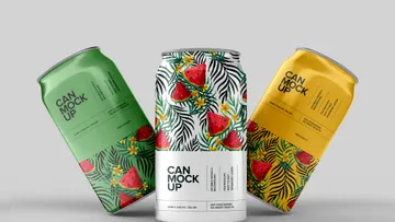 Realistic Soda Can Mockup