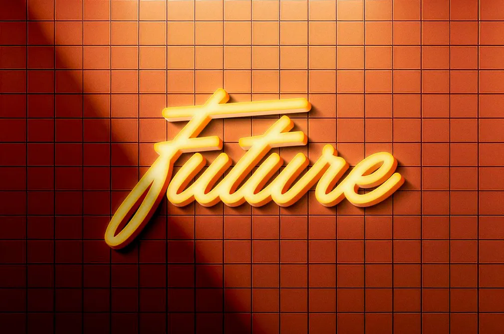 Bright Retro 3D Sign Mockups