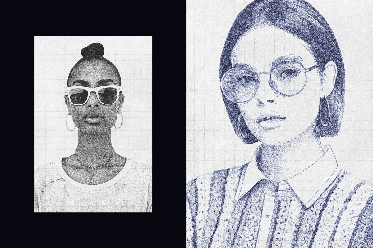 Pencil Scribbles Photo Effect