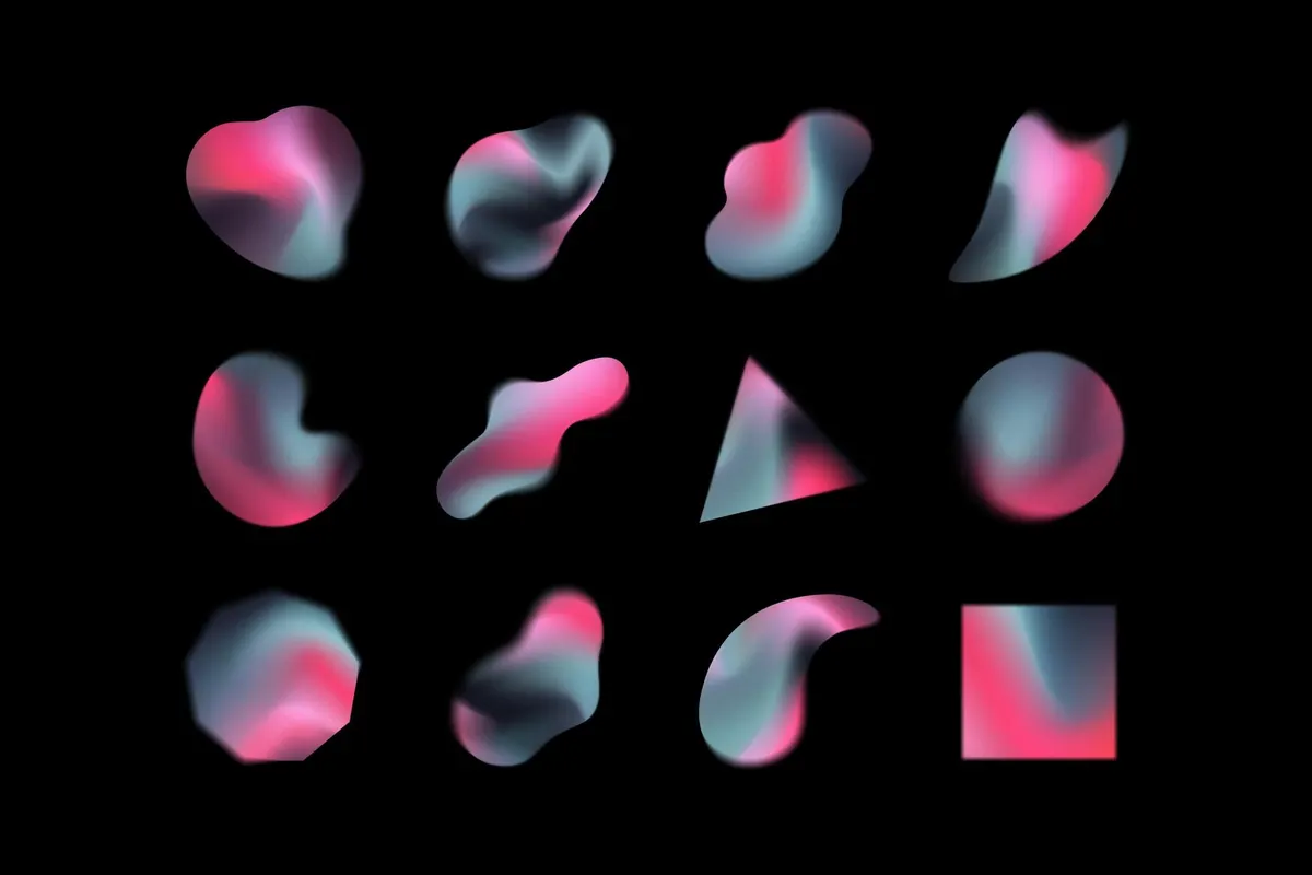 Gradient Texture Shapes Collection