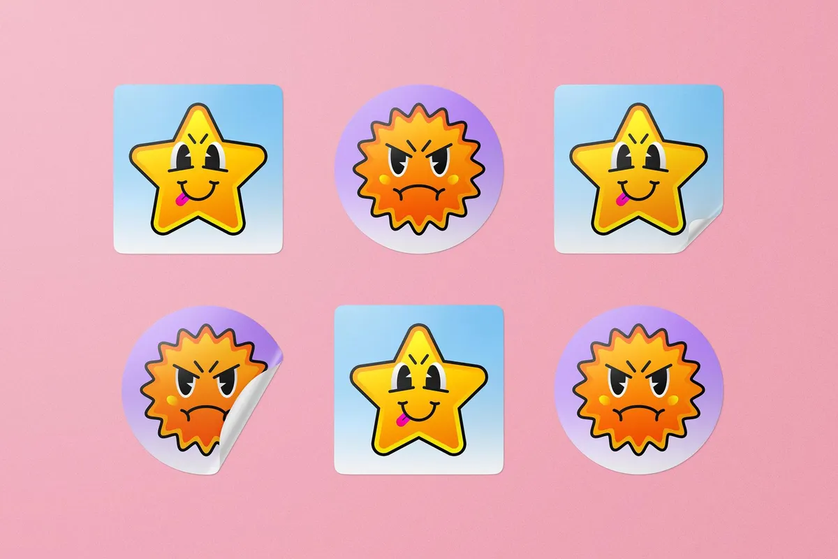 Sticker Set Mockup
