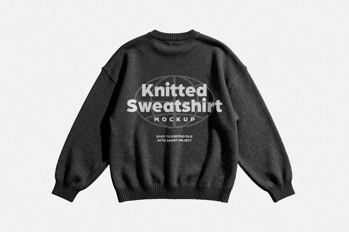 Oversize Knitted Sweatshirt Mockup