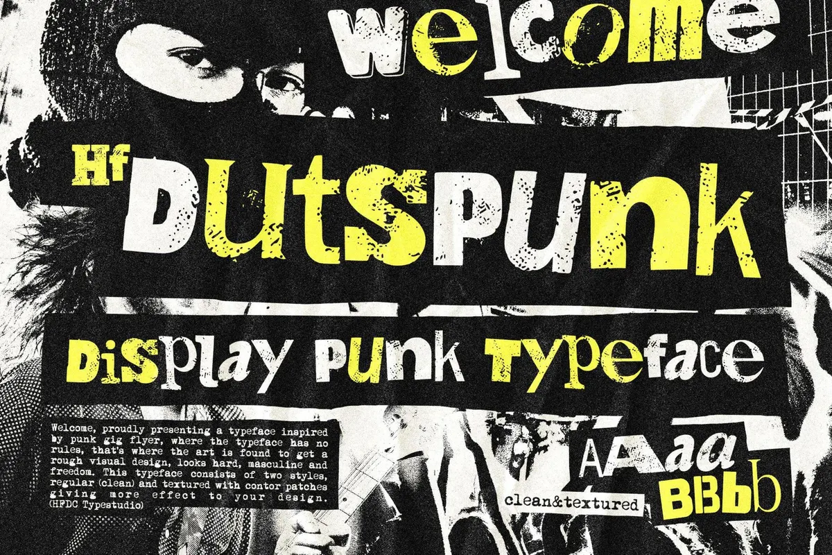 HF Dutspunk – Bold Grunge Display Typeface
