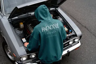 Oversize Hoodie Mockup Back View