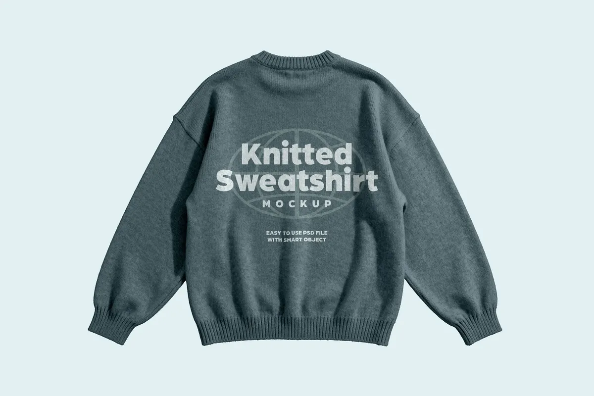 Oversize Knitted Sweatshirt Mockup