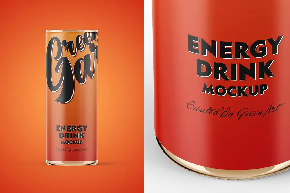 Energy Drink Mockup Set