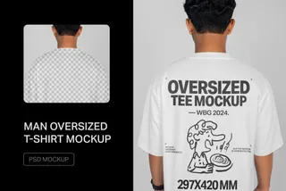 Closeup Oversized T-Shirt Mockup
