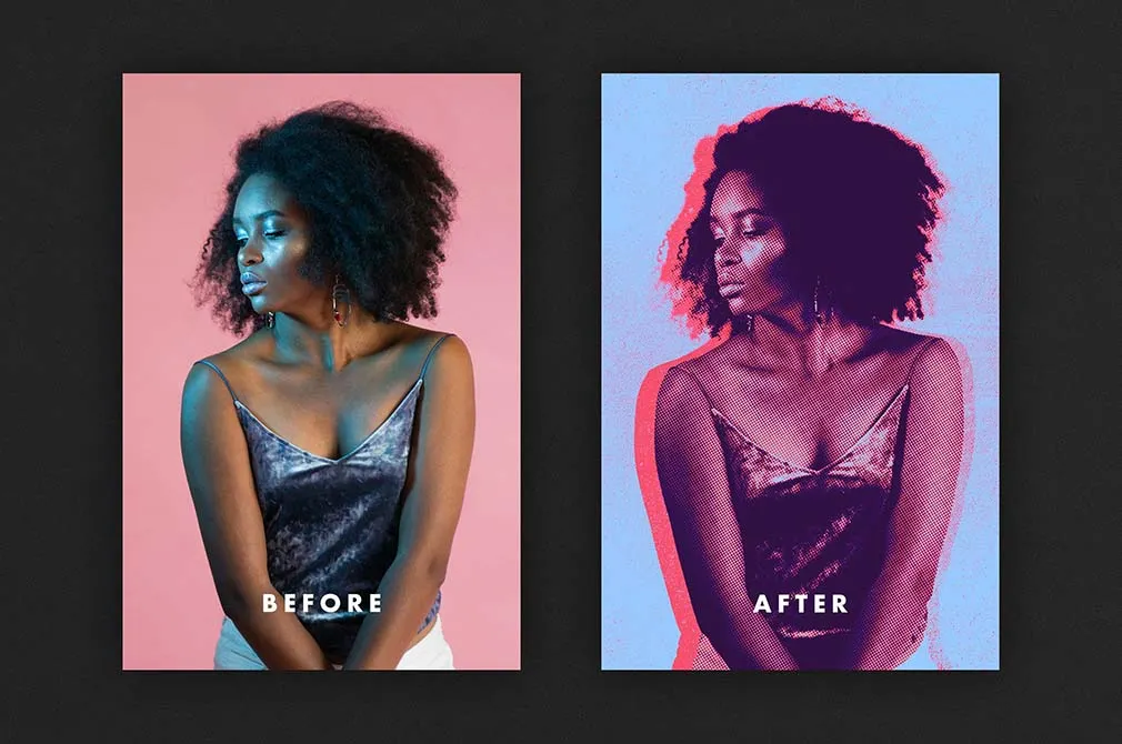 Grunge Duotone Poster Photo Effect