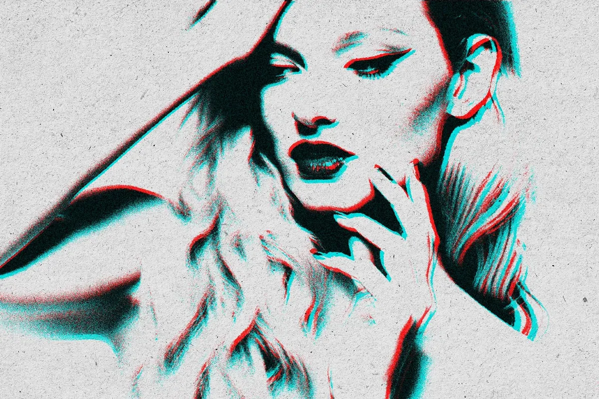 Glitch Risograph Photo Effect