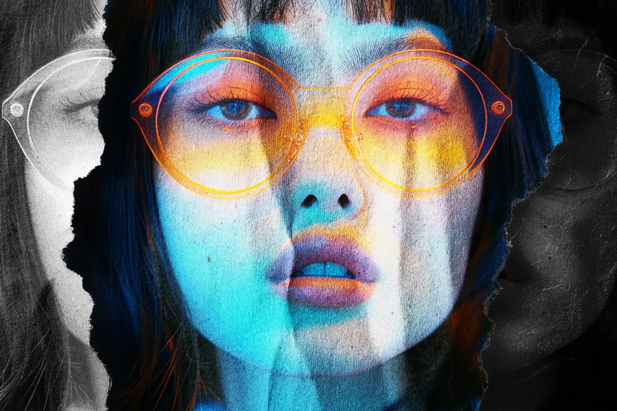 Glowing Torn Paper Photo Effect